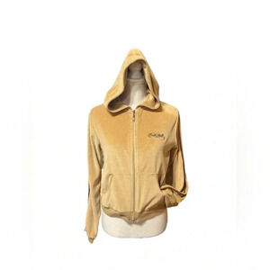 Bob Hale Velour Lightweight Brown Zip Hoodie Y2K Fashion Women’s size Large